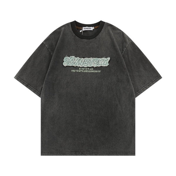 Gababa Unisex Retro Patch Short Sleeve T-shirt G77193