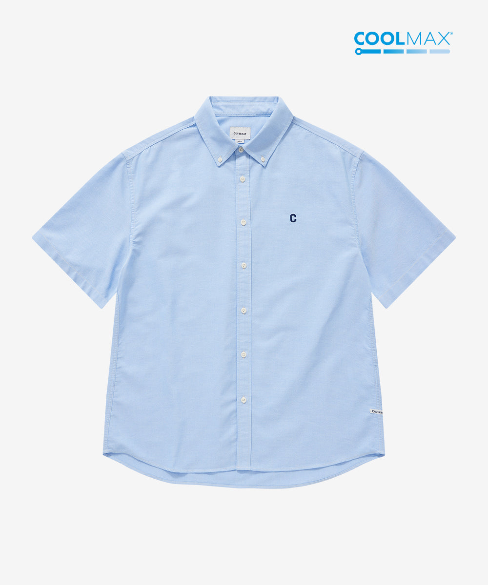 Covernat Coolmax® C Logo Oxford Half Shirt Blue