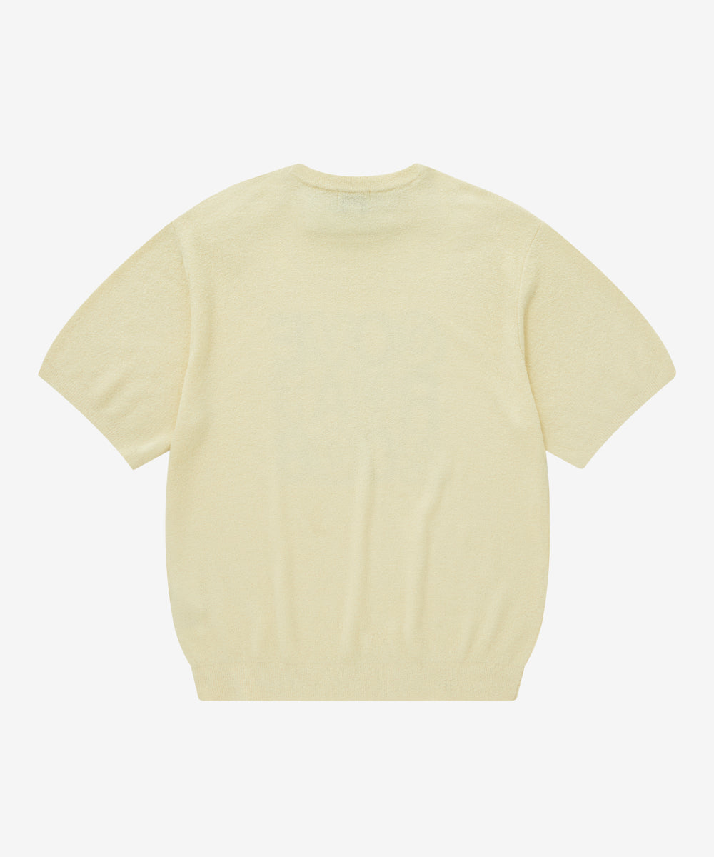 Covernat Blank Logo Half Knit Ivory