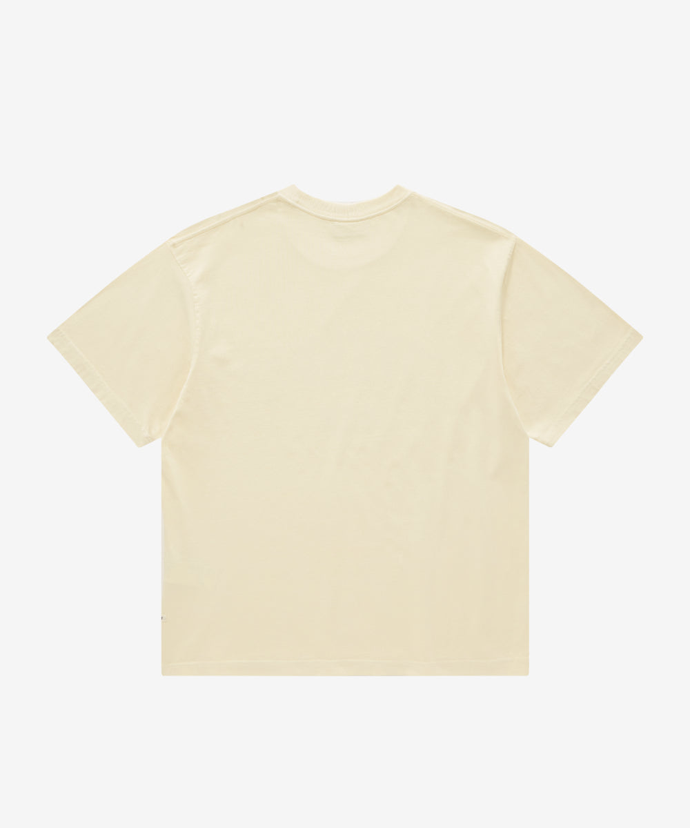 Covernat Crack Arch Logo Dyeed T-shirt Ivory