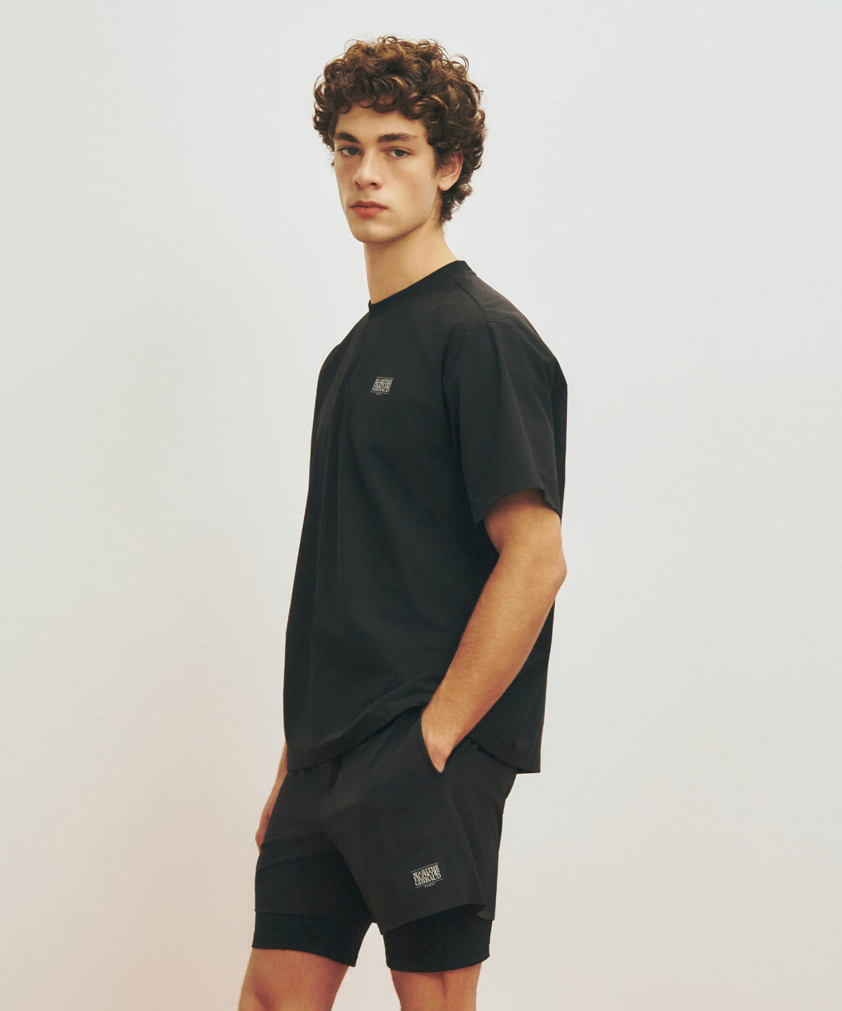 MARITHE SPORT CLASSIC LOGO WOVEN TEE black