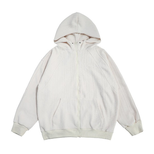 Gababa Unisex Simple Daily Oversized Fleece Hoodie Zip-up G78202