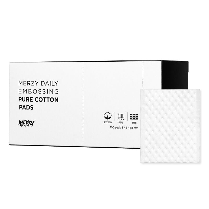Merzy Daily Embossing Pure Cotton Pads 100 Sheets
