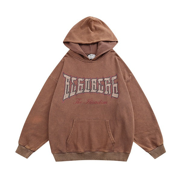 Gababa Unisex Cross Lettering Oversized Hoodie G77424 (Plus Size M~XL)