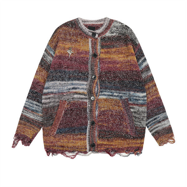 Gababa [Same-day/High Demand] Unisex Vintage Knit Cardigan G78160 (Plus Size M~XL)