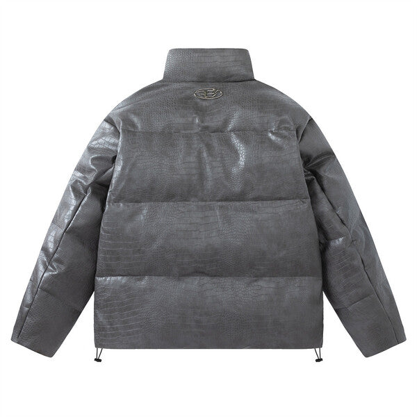 Gababa Unisex Luxury Crocodile-Emboss Leather Jacket G78073