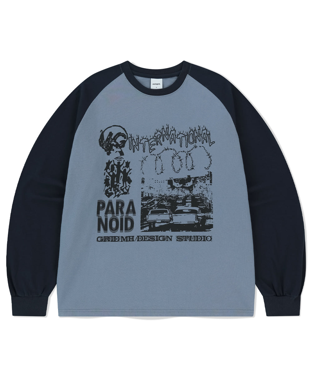 MAHAGRID INTERNATIONAL RAGLAN LS TEE [BLUE]