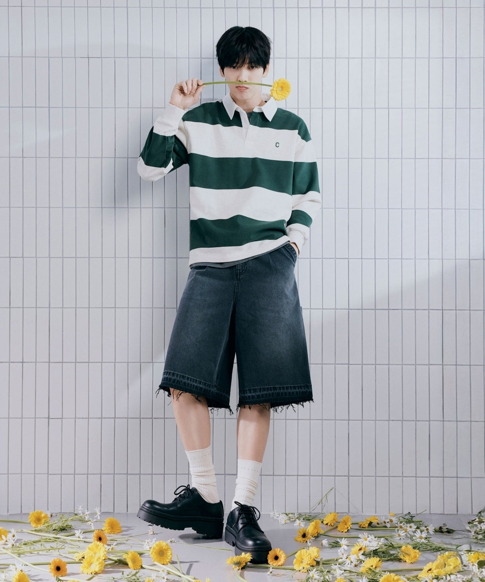 Covernat [Subin worn] Linsa Bermuda Denim Shorts Black