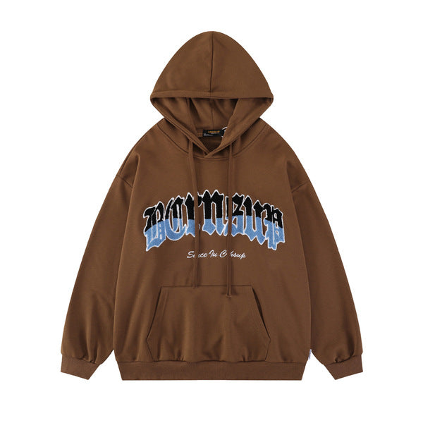 Gababa Unisex Color Lettering Oversized Hoodie G77435 (Plus Size S~XL)
