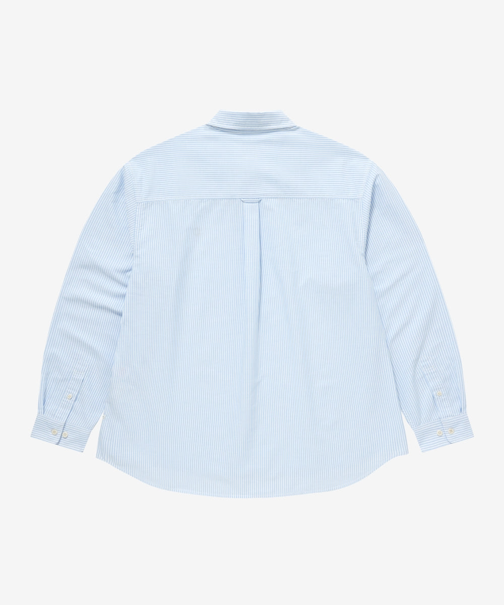 Covernat Coolmax® C Logo Oxford Stripe Shirt Blue