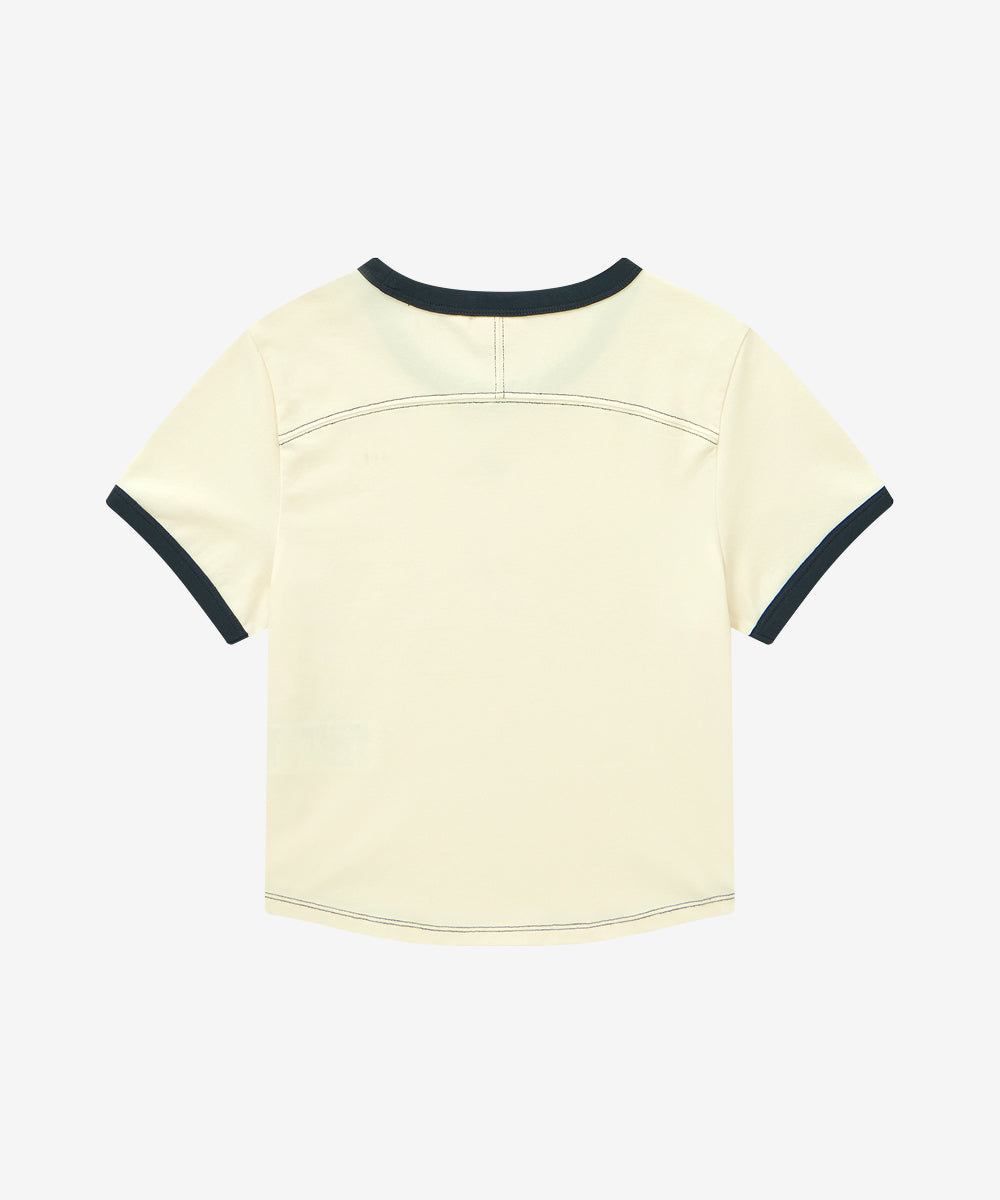 Covernat Women's Baby Fit Ringer T-shirt Ivory