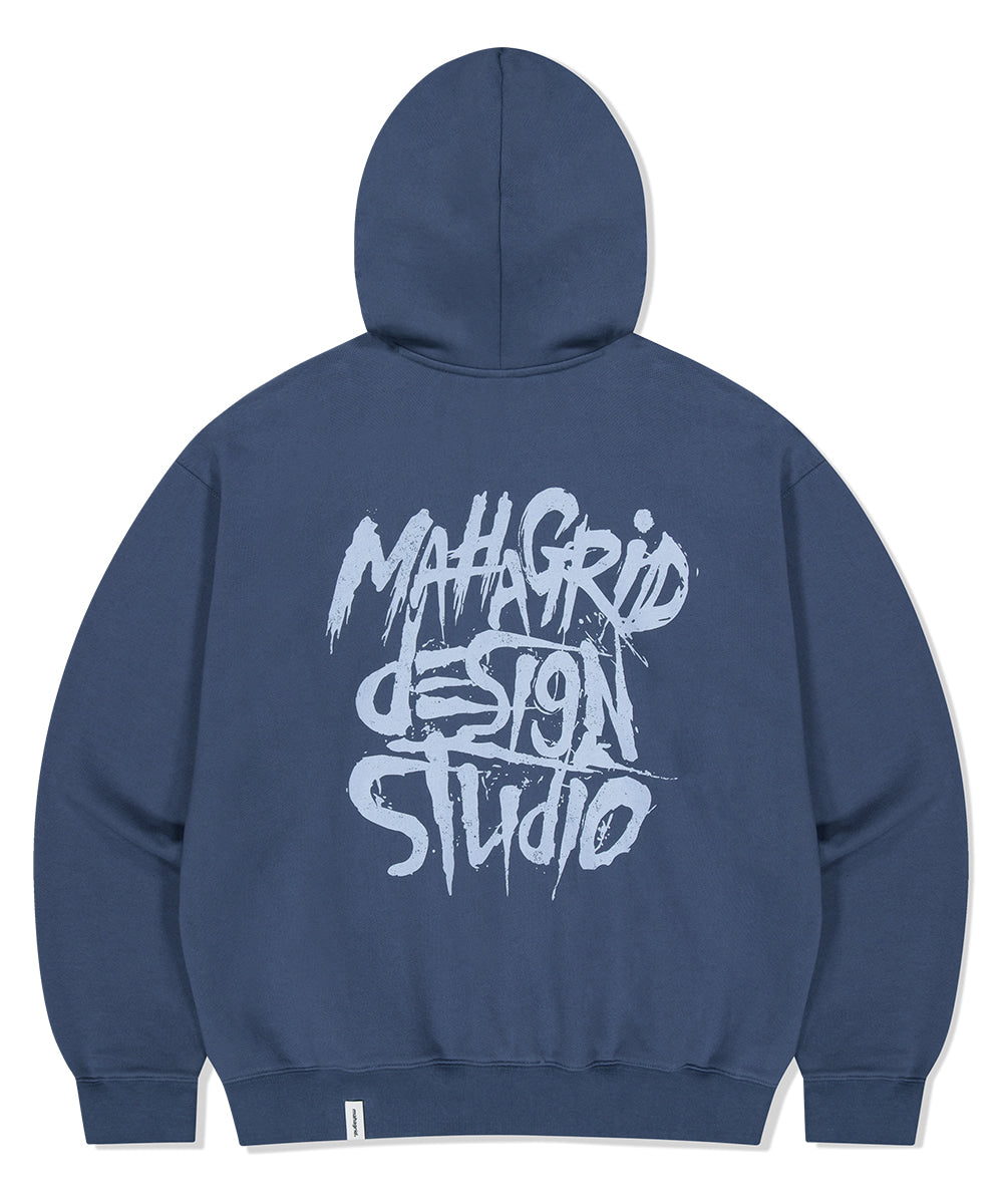 MAHAGRID SLASH LOGO HOODIE [NAVY]