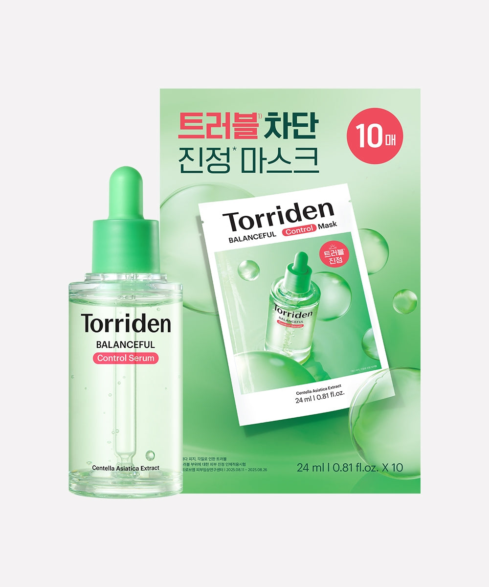 Torriden [2-Piece Set] Balanceful Cica Control Serum 50ml + Balanceful Cica Control Mask 10 Sheets