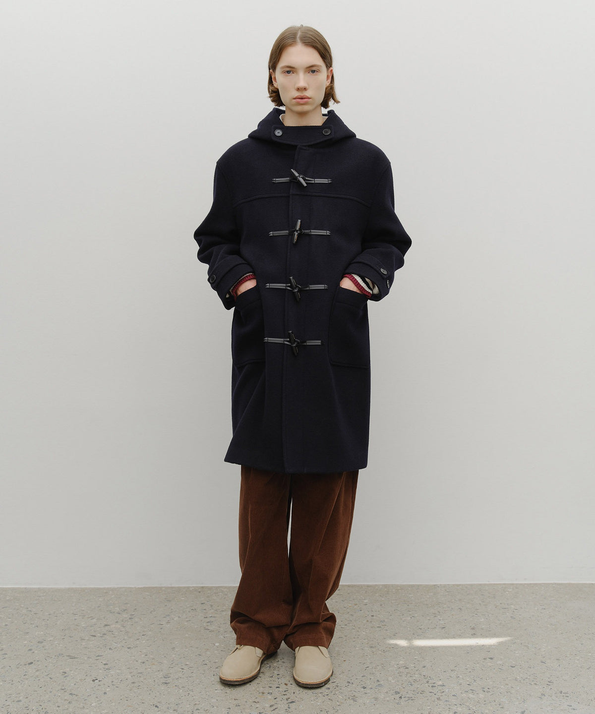 MARITHE LONG DUFFLE COAT dark navy