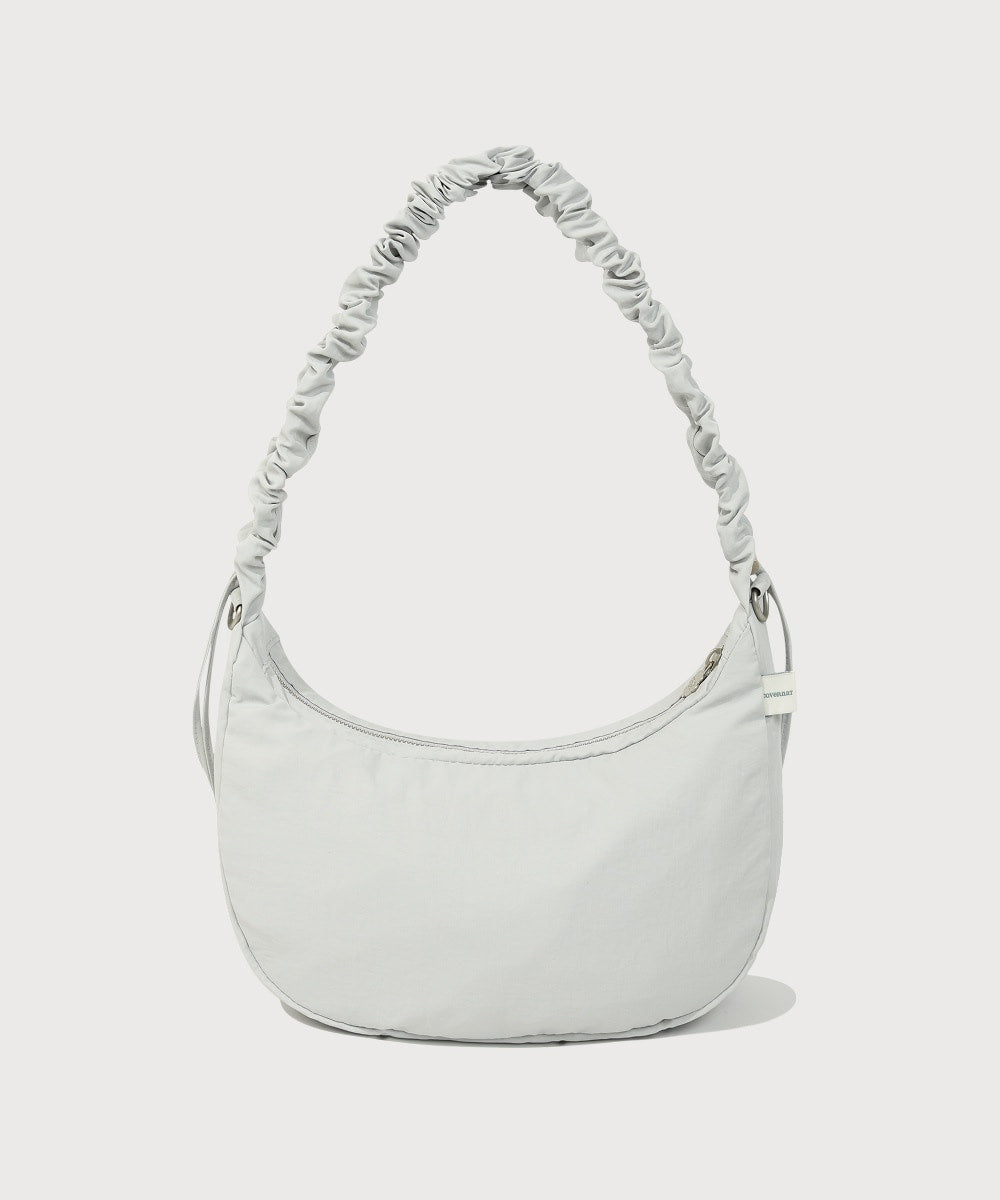 Covernat [26SS] Women's Clover Heart Ruched Medium Nylon Hobo Bag Blue