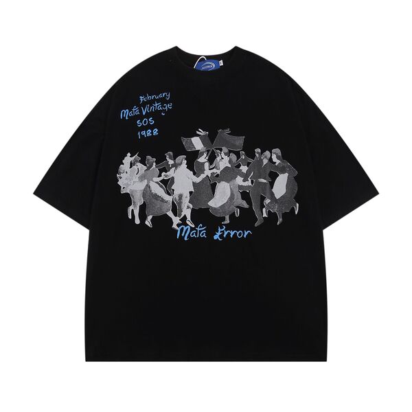 Gababa Unisex Dancing People Oversized Short-Sleeve T-shirt G76862 (Plus Size M~XL)