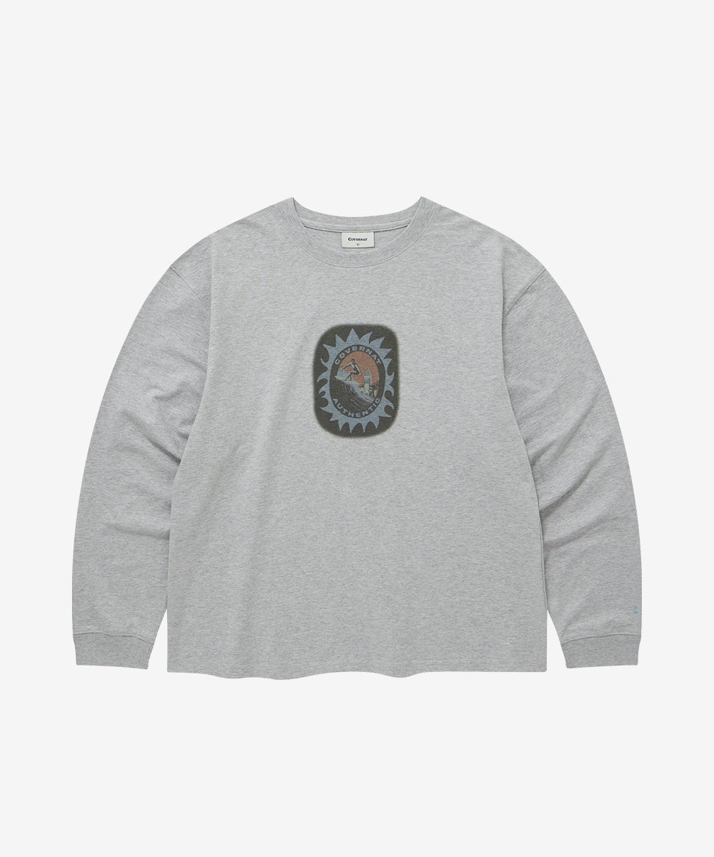 Covernat Sunset Surf Club Long Sleeve Melange Grey