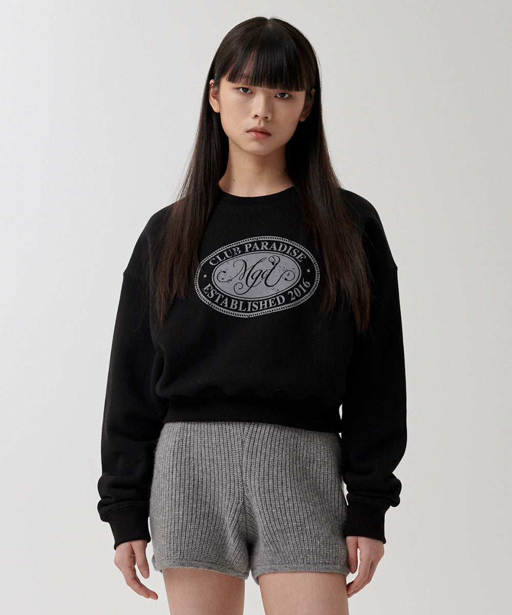 MAHAGRID CLUB PARADISE CROP SWEATSHIRT [BLACK]