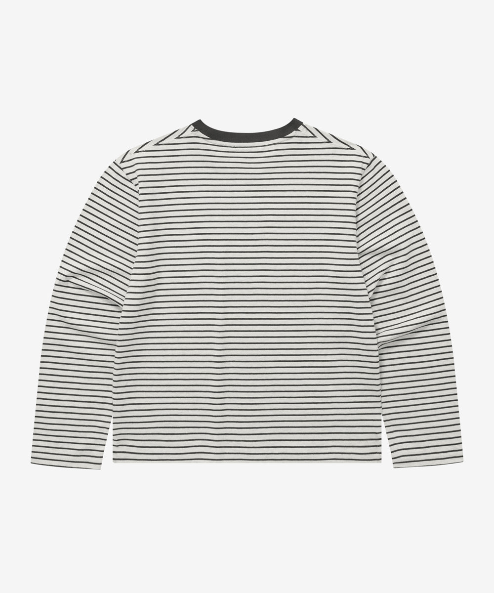 Covernat Women's Stripe Long Sleeve Ivory
