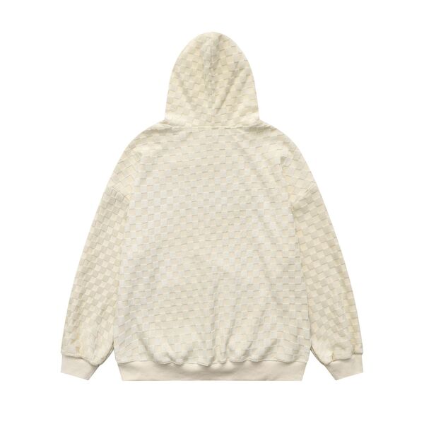 Gababa Unisex Fur Checkboard Style Hoodie G77258