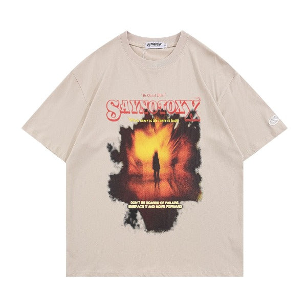 Gababa Unisex Flame Print Short-Sleeve T-shirt G76851