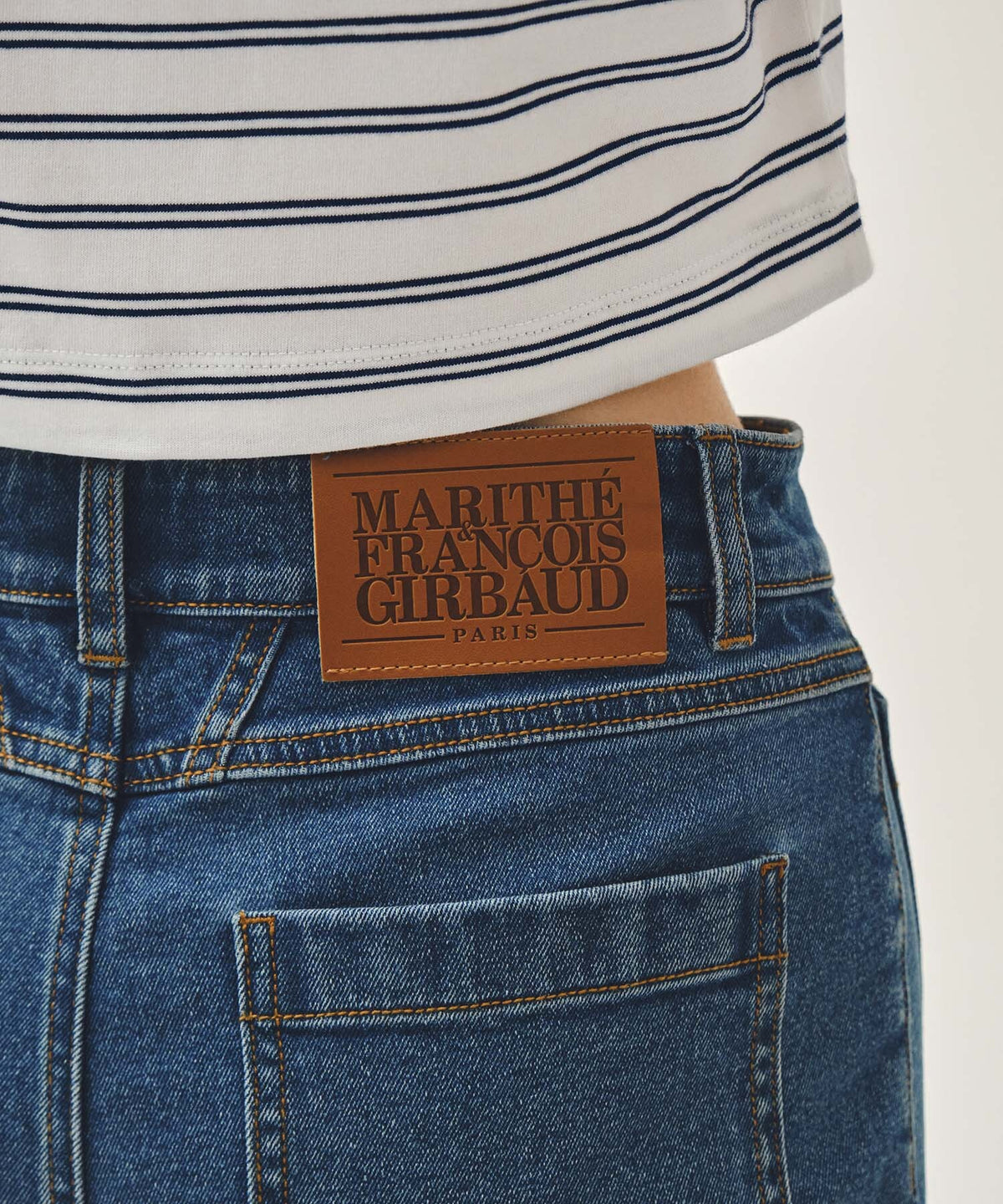 MARITHE W BOOT-CUT DENIM PANTS blue