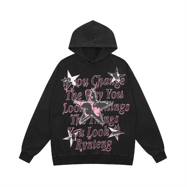 Gababa Unisex Oversized Star Graphic Hoodie G77850 (Plus Size M~XL)
