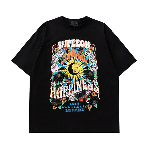 Gababa [High Demand] Unisex Sunflower Logo Short Sleeve T-shirt G74802