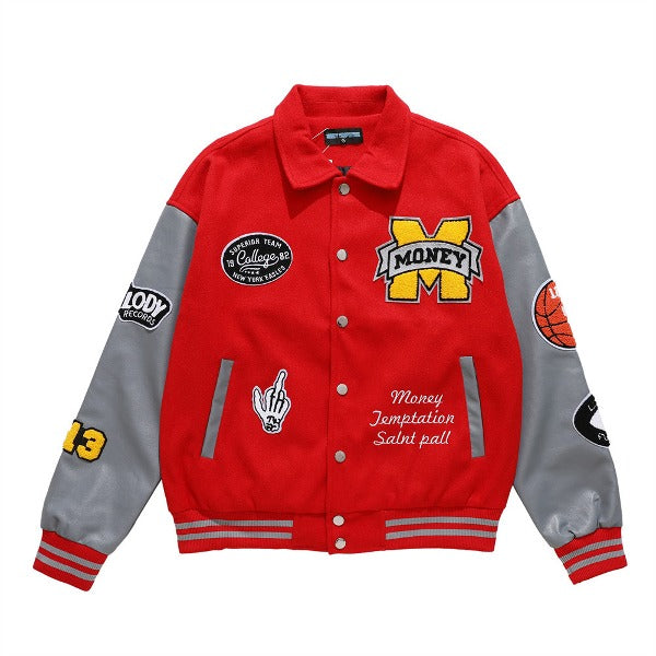 Gababa Unisex Allstar Basketball Style Collar Baseball Jacket G78123 (Big Size S~XL)