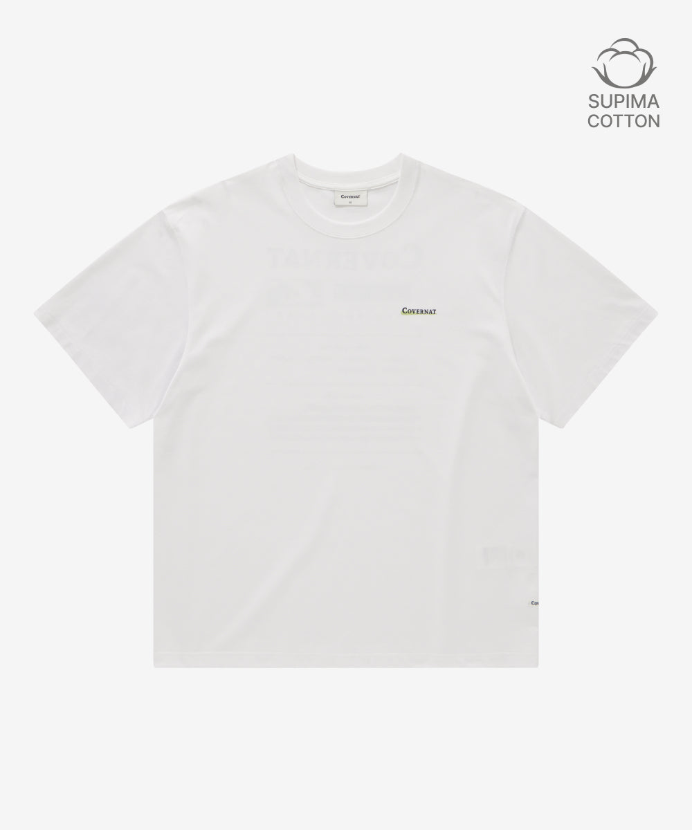 Covernat Supima Label Graphic T-shirt White