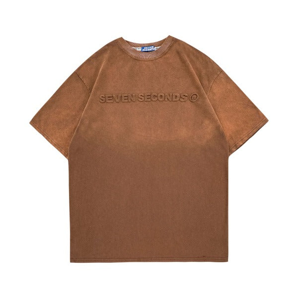 Gababa Unisex Seven Seconds Lettering Short-Sleeve T-shirt G76879 (Plus Size S~2XL)