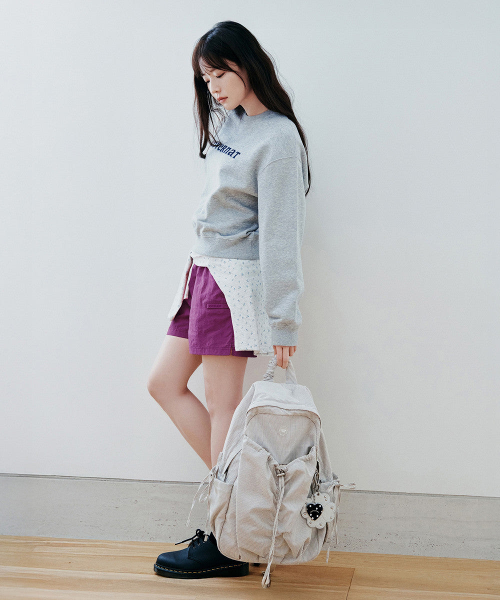 Covernat [Worn by Yunji Choi] Women's Clover Heart New Shirring Backpack Stripe
