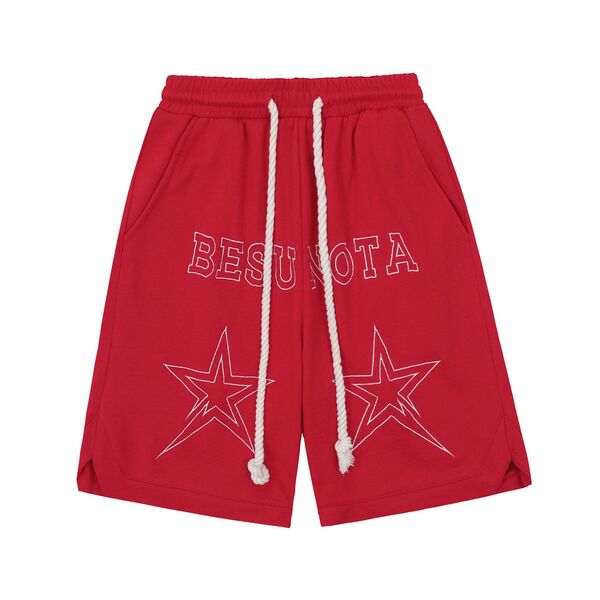 Gababa Unisex Big Star Printing Vintage Banding Shorts G76791 (Plus Size S~2XL)