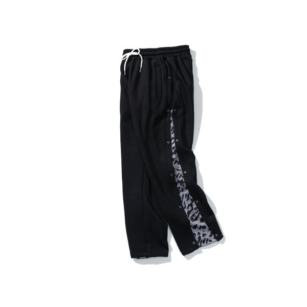 Gababa [Best Seller] Unisex Leopard Print Side Button Detail Banding Pants G77341 (Plus Size S~2XL)
