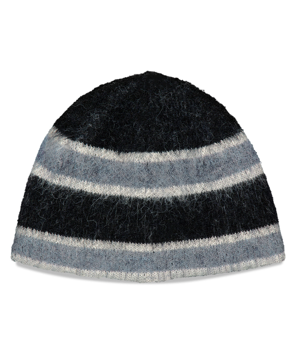 MAHAGRID HAIRY STRIPE BEANIE [BLACK]