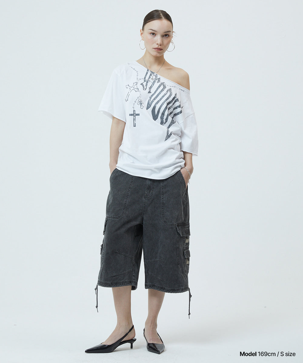 MAHAGRID BERMUDA UTILITY CARGO SHORTS[CHARCOAL]