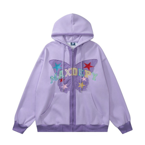 Gababa High Teen Style Colorful Point Oversized Hood Zip-up G74931 (Big Size M~XL)