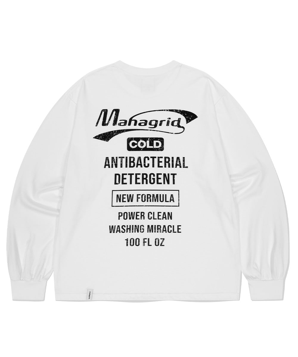 MAHAGRID ETERGENT LOGO LS TEE [WHITE]