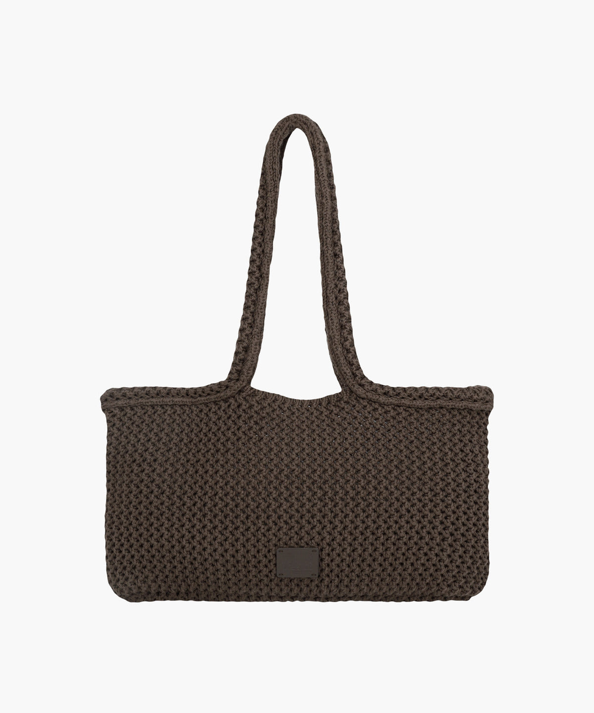 MARITHE CLASSIC LOGO NET SHOULDER BAG dark brown