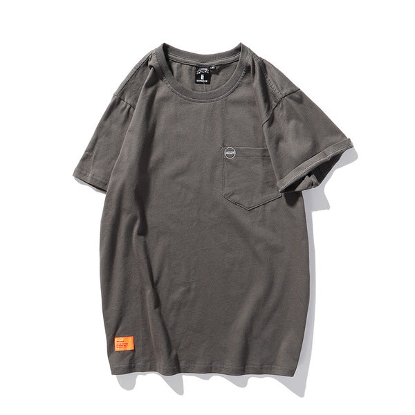 Gababa Unisex Loose Fit Pocket Short-Sleeve T-shirt G74787