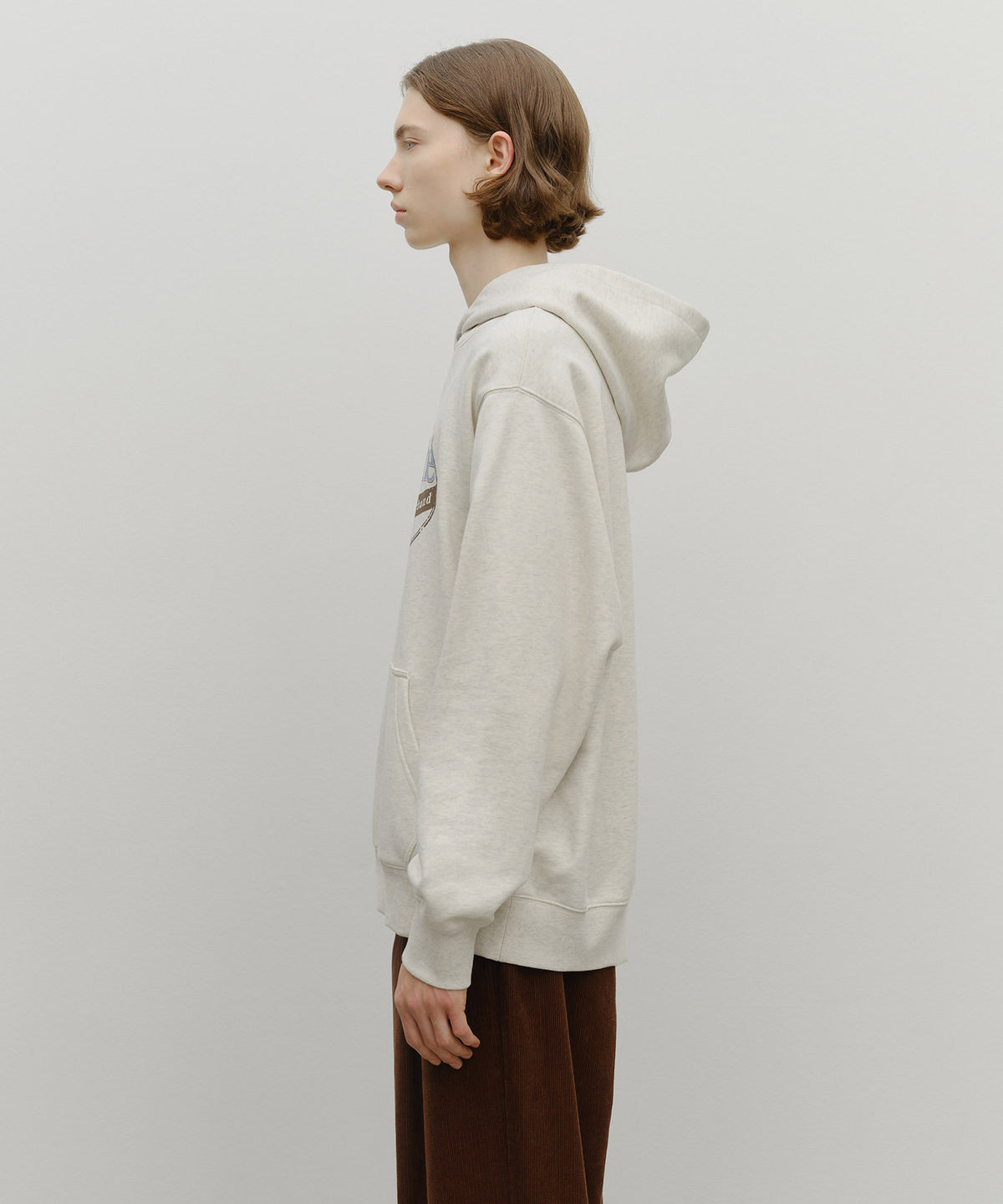 MARITHE VINTAGE STAMP GRAPHIC HOODIE (BRUSHED) oatmeal