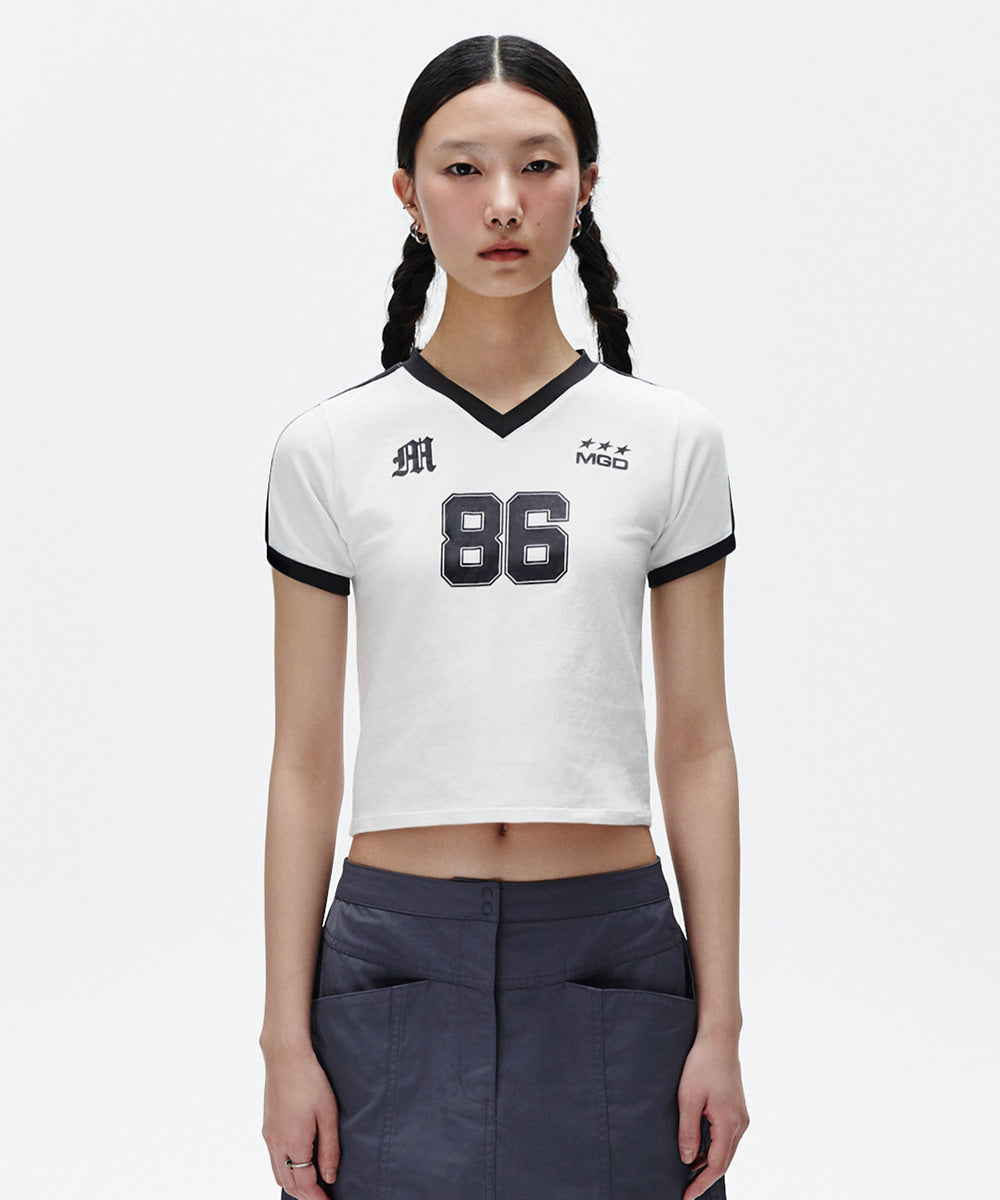 MAHAGRID FOOTBALL RINGER TEE [WHITE]