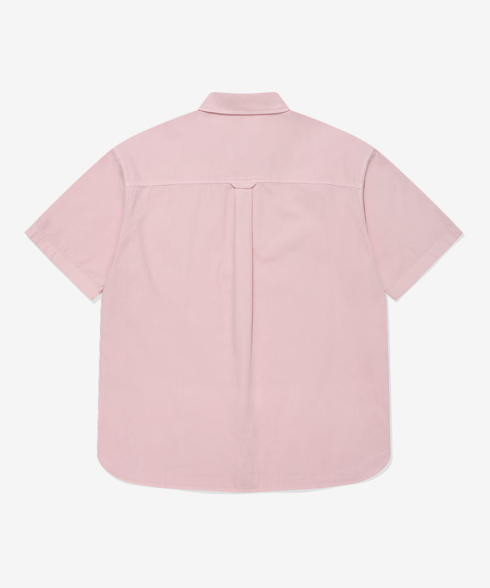 Covernat C Logo Pigment Oxford Half Shirt Light Pink