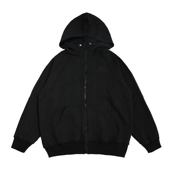 Gababa Unisex Simple Daily Oversized Fleece Hoodie Zip-up G78202