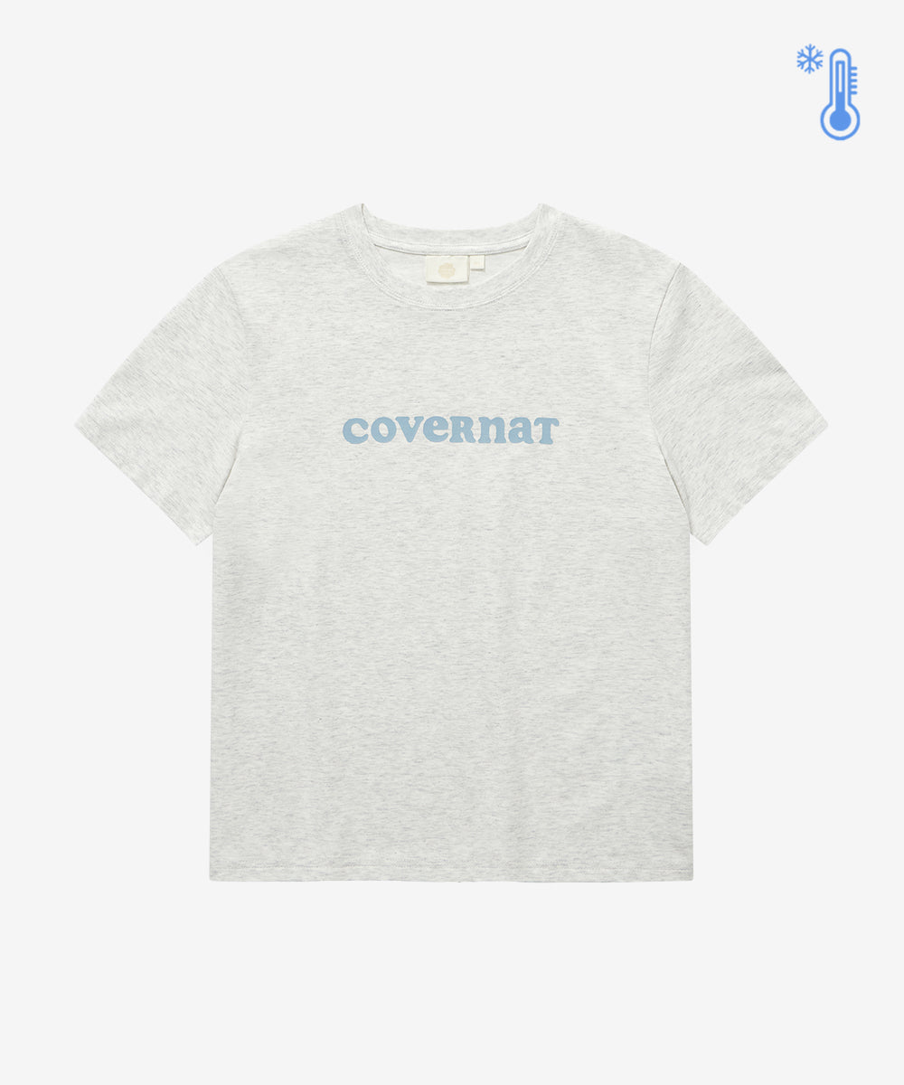 Covernat Women's Cool Cotton Cooper Logo T-shirt Heather Gray