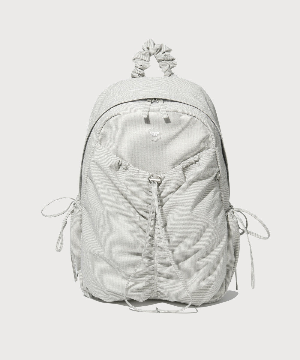 Covernat [Worn by Yunji Choi] Women's Clover Heart New Shirring Backpack Stripe