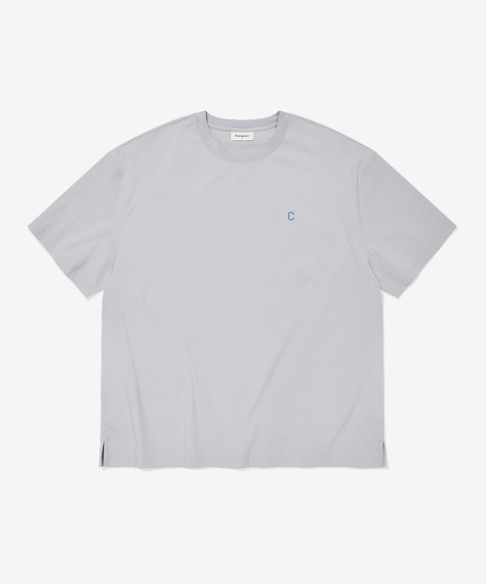 Covernat Small C Logo Nylon T-shirt Ash Blue