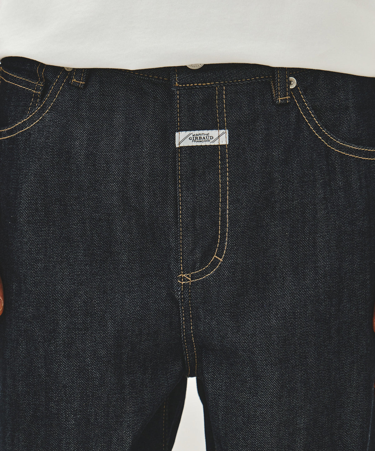 MARITHE M SELVAGE DENIM PANTS indigo