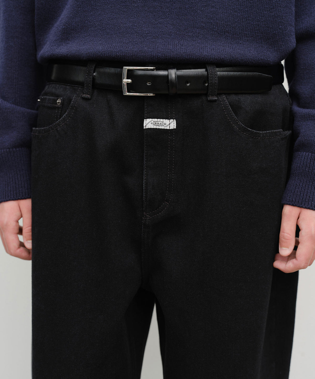 MARITHE M WIDE BAGGY DENIM black