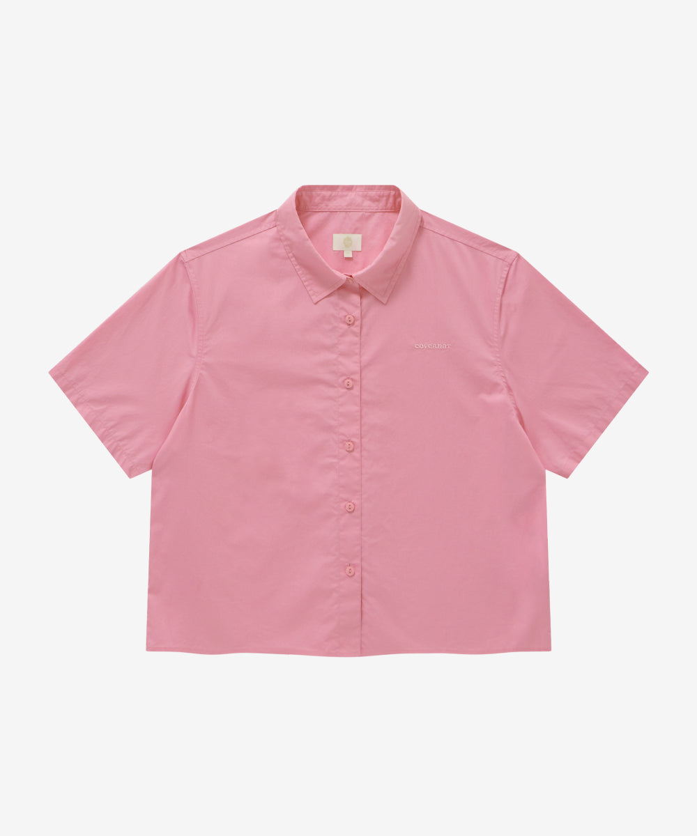Covernat Women's Cotton Half Shirt Pink